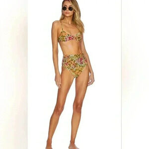 ElleJay High waisted bikini bottom floral NWT XS